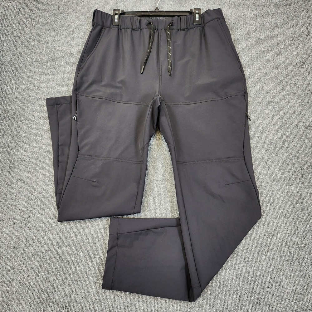 BYLT Premium Technical Cargo Pants Men XL Black Nylon Stretch Drawstring Pull On